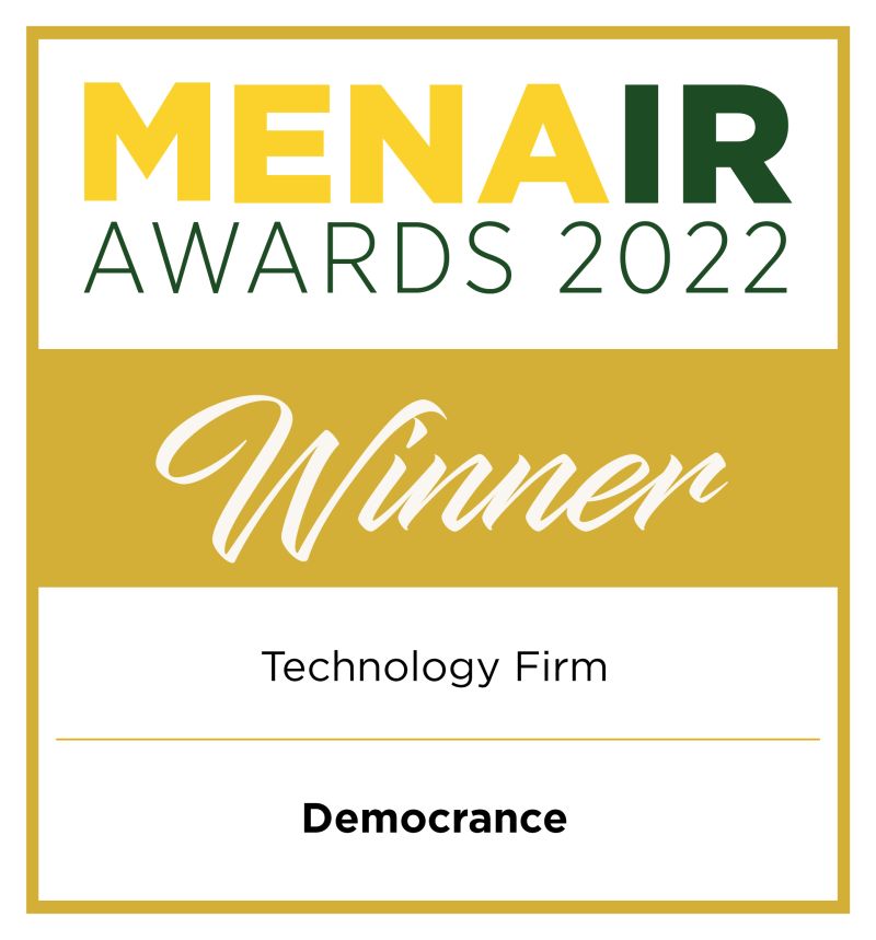 Democrance was awarded Technology Firm of the Year by MENA Insurance Review Awards, for three years in a row